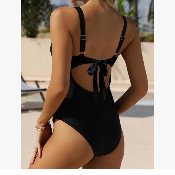 Women’s one piece swimsuit tummy control high waisted cut out - Picture 2 of 2